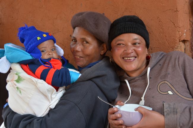 ルーバ前の親子