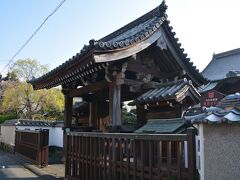 少し南に進み常念寺表門を見学。京都にあった聚楽第の裏門を豊臣秀吉から毛利輝元が授かったそうです。重要文化財。