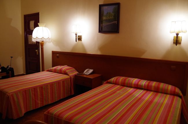 メトロでサン・セバスティアン駅まで行き、Hotel Nazarethにチェックイン。<br />外観が普通のビルで、入口がちょっとわかりづらかった。<br /><br />freeWifiあり。シングルが空いておらず、ツインルームを予約。<br />実際泊まった部屋はトリプルルーム（シングルとセミダブルベッド）だった。