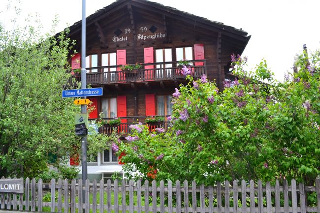 こんな家が続いています。<br />家の窓には、植物が飾られています。