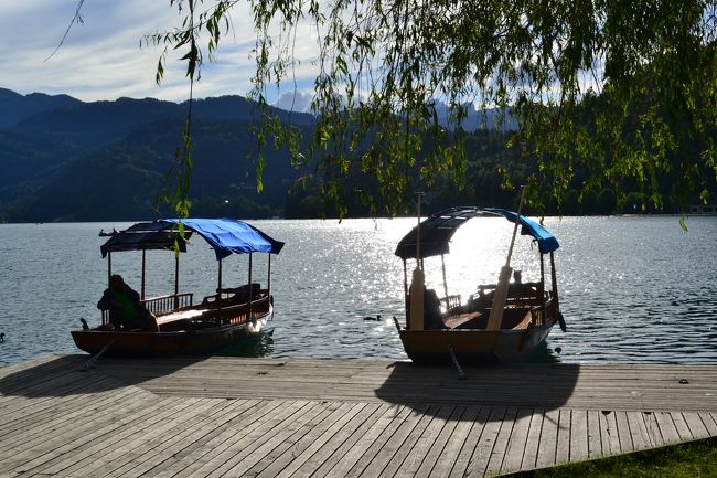 湖には手漕ぎのボートが停泊しています。<br />明日、乗ります。