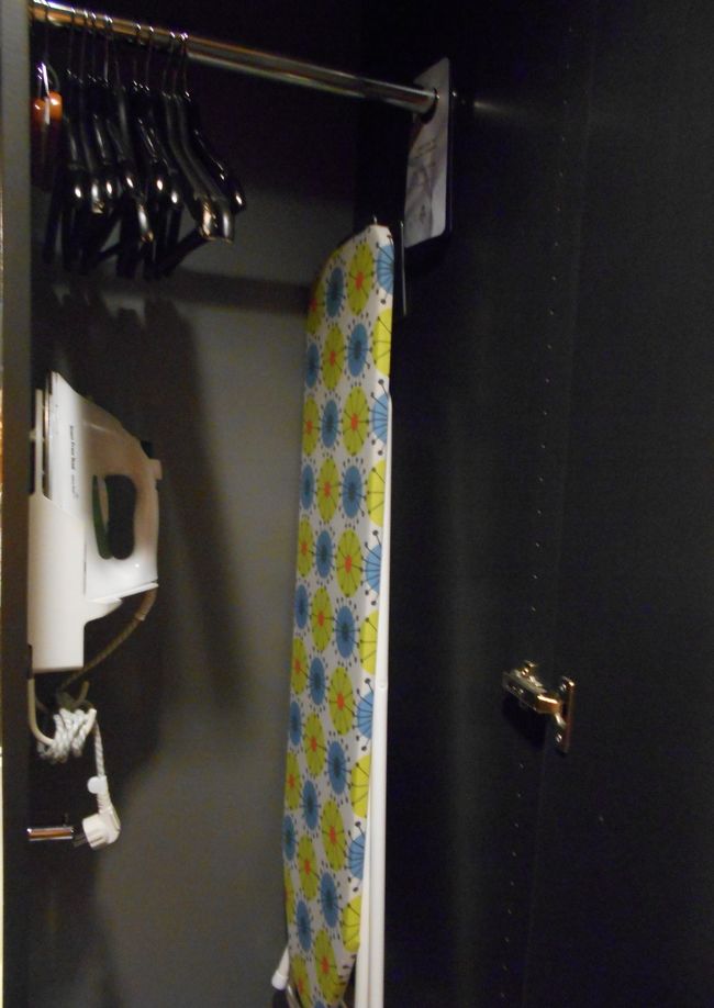 ハンガー、アイロン、かわいい柄のアイロン台が。