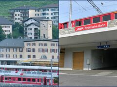 写真右：サンモリッツ駅の湖畔口