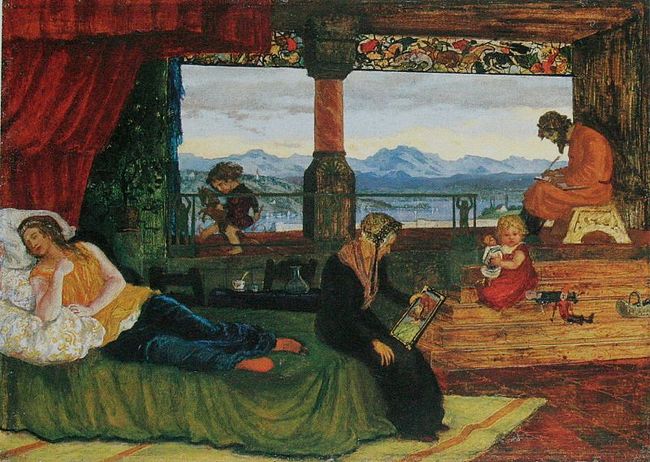 アルベルト・ヴェルティ：夢の家。<br />多分ベルンの家でしょう。アルプスが見えています。