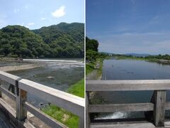 天龍寺を出ると嵐電嵐山駅前、お店が立ち並び賑やか。
とりあえずその先にある渡月橋は見ておかなくちゃね。