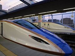 長野までは、当然北陸新幹線。
”かがやき”でしたので大宮からはノンストップ！！
１時間で長野についていました。