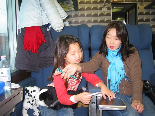 ローマからフィレンツェへ移動中の列車の中です。