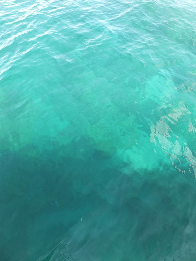なんとなく、海の底が見えます。<br />海が澄んでいて、本当に綺麗です。