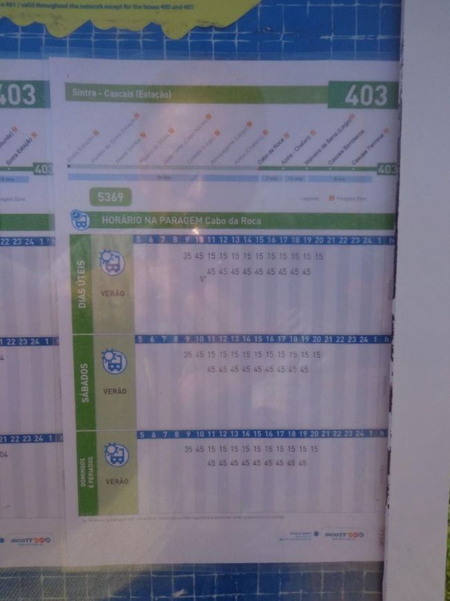 シントラからロカ岬には403番のバスに乗ります