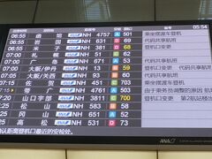 始発電車で羽田空港にやってきました。朝から出発便が続いていますね。