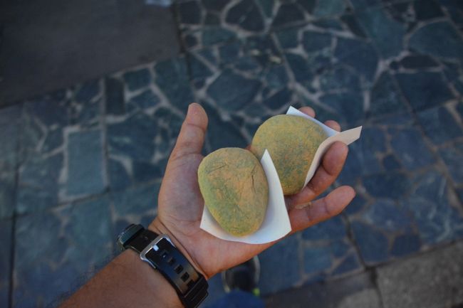 よもぎ餅を2つ購入。早速頂きます。