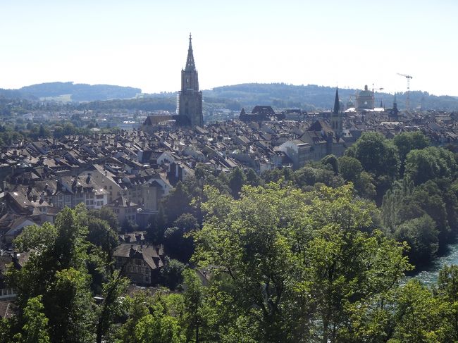所変わってこちらはスイスの（あまり知られていない）首都ベルン。スイスの首都はジュネーブかと思われる方もおられたかもしれませんが、「熊」の意味のベルンが首都です。まずは街を見渡せる景色のよい高台にある「ばら公園」にご案内いただきました。