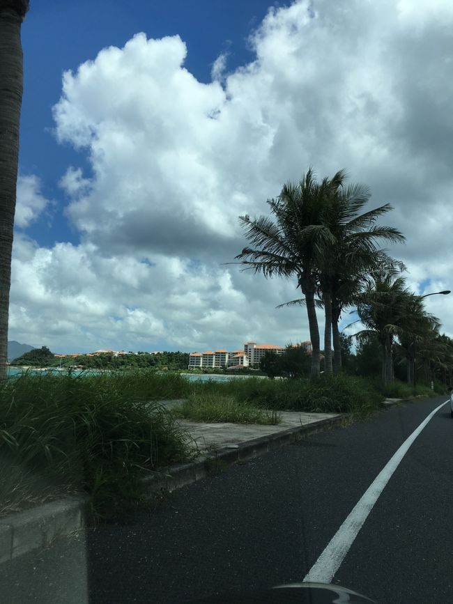 しばらく走ると、、 パパとママのお気に入りブセナテラスが左手に。。<br />落ち着いたとても良いホテルでカフーリゾートと争う位我が家で好感度抜群のホテルです。笑