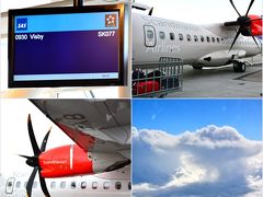 8/14(Sun)

おはようございます。今朝のストックホルムは雨模様。
ホテルの朝食タイムはまだビジネスアワー前なので、昨夜のうちに買っておいたクロワッサンと持参したフリーズドライのスープ＆ホテルのロビーにあるフリーコーヒーで朝食を済ませる（苦笑）

そしてストックホルム中央駅のバスステーションから、事前購入してあるチケットにてアーランダ空港まで。
ゴットランド島行きなどスウェーデン国内便はターミナル4。
「Visby」という目的地名を見ると、高揚感が増す。
上空はいつも青空でいいな（笑）ちっこ〜いプロペラ機で約50分の空の旅。

9:30 Stockholm Arlanda→10:15 Gotland Visby
スカンジナビア航空の他にも飛んでるのでこちらで検索を。
https://www.flygresor.se/sverige/visby

また、Nynashamnという街からフェリーでのアクセスも可能、料金もエアより格安ではあるが約3時間半程かかるらしい。時間に余裕のある方は船のアクセスも旅情がありいいと思う。
http://www.gotlandsresor.se/en/travel
