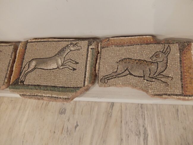 廊下には何気ない感じでモザイクが置かれていました。