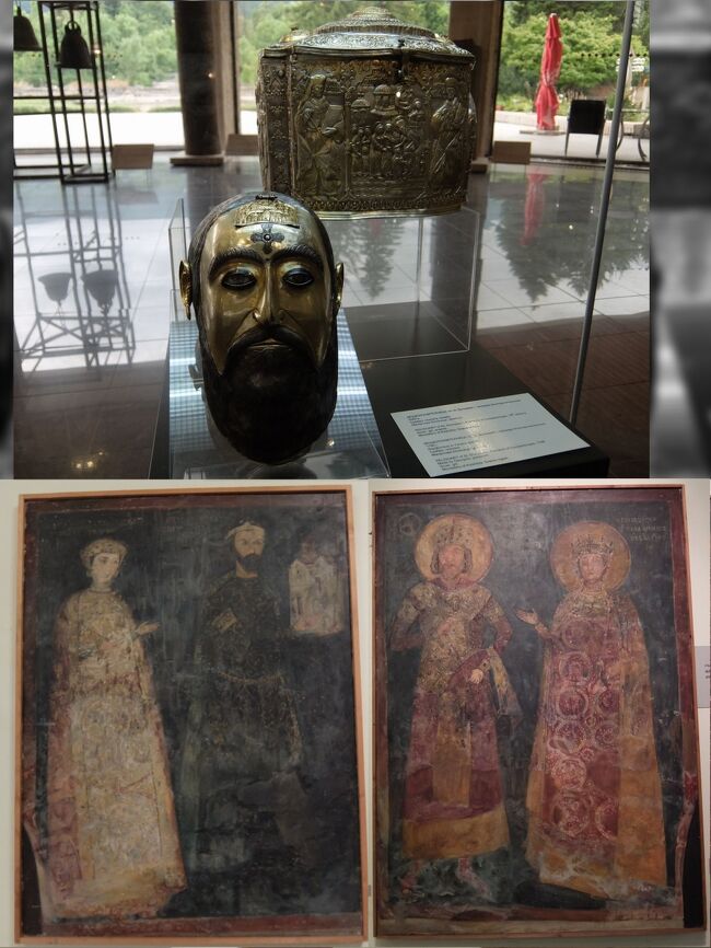 上段は衝撃的な人面ですが（笑）、人面も箱も18世紀の聖骨箱だそうです。<br /><br />下段はボヤナ教会内部の壁画のレプリカ。<br />レプリカでもどんなものかわかるので、あるだけありがたいです。