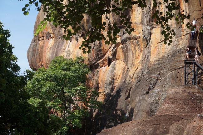 スズメバチの巣がぶら下がっています。<br />9時前くらいでまだ人も多くありませんが、直射日光が降り注ぐ中休み休み登ります。