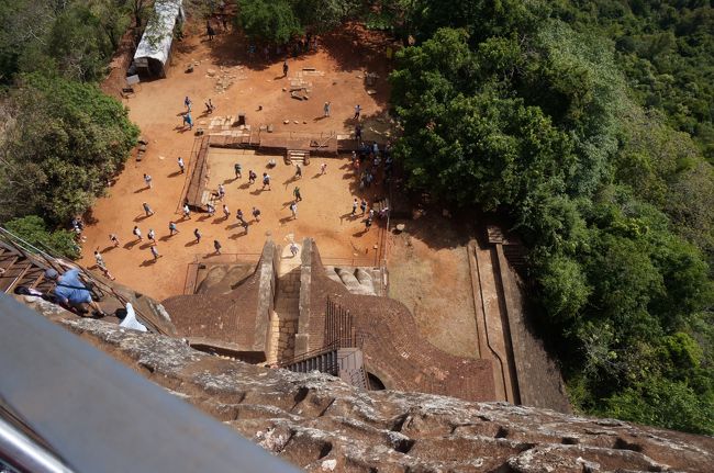 1時間ほど頂上で休憩したのち降り始めます。<br />頂上とライオンの入口の中間あたりまで来たところで、前を歩いていた観光客のガイドが静かにと言って立ち止まります。<br />そして、急いで引き返せ！と。<br />どうもスズメバチが巣から出てきたらしいのですが、階段上るのつらい。<br />何とか頂上に戻ってきました。