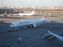大師橋を渡って大鳥居駅から京急に乗車し羽田空港国際線ターミナルへ。野暮用を済ませて展望台で飛行機を眺めます。