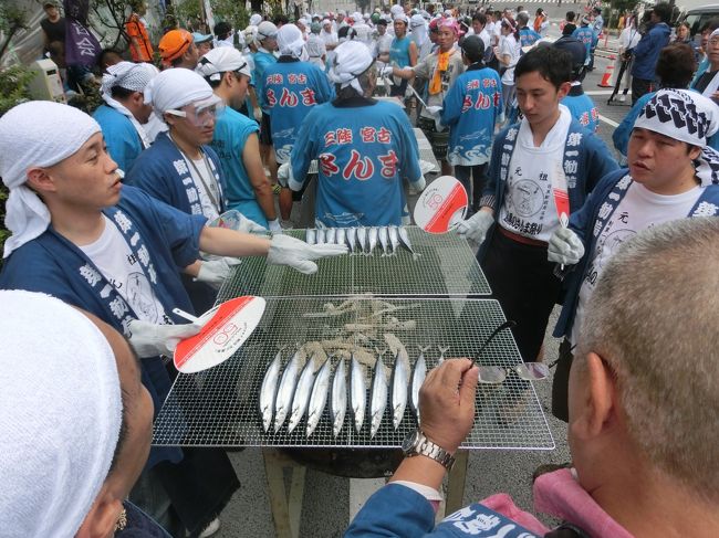 さんま焼き開始