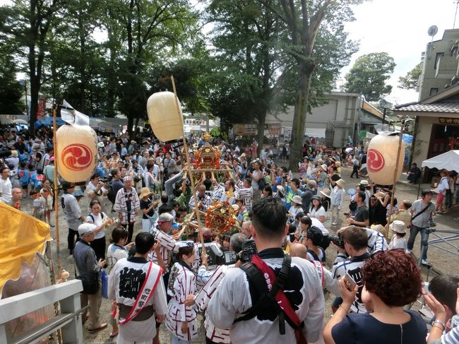拝殿前の階段を観光客が占拠