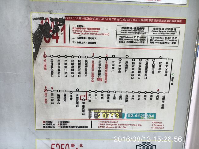 民権西路から國光客運の空港バスで桃園国際空港へ。<br />悠遊カード(EASYCARD)が使えました。<br /><br />18:30 発 のピーチで関西国際空港へ帰ります。