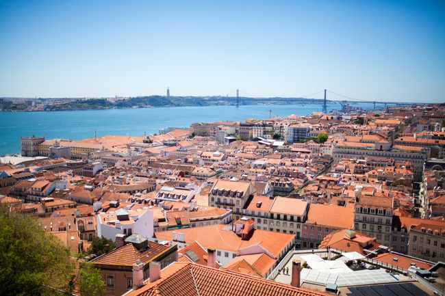 サンジョルジェ城からの景色。<br />テージョ川と街並みが一望できます。<br />