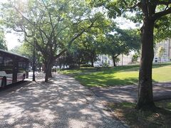 ホテル前のエドゥアルド7世公園の遊歩道を散歩中。

犬の散歩やランニングをしている人、ベンチでのんびり本を読んでいる人・・。
観光バスや路線バスの待機場にもなっている様子。

こんなに緑豊かな広大な公園を散歩できると、気持ちにゆとりが出てきますね。