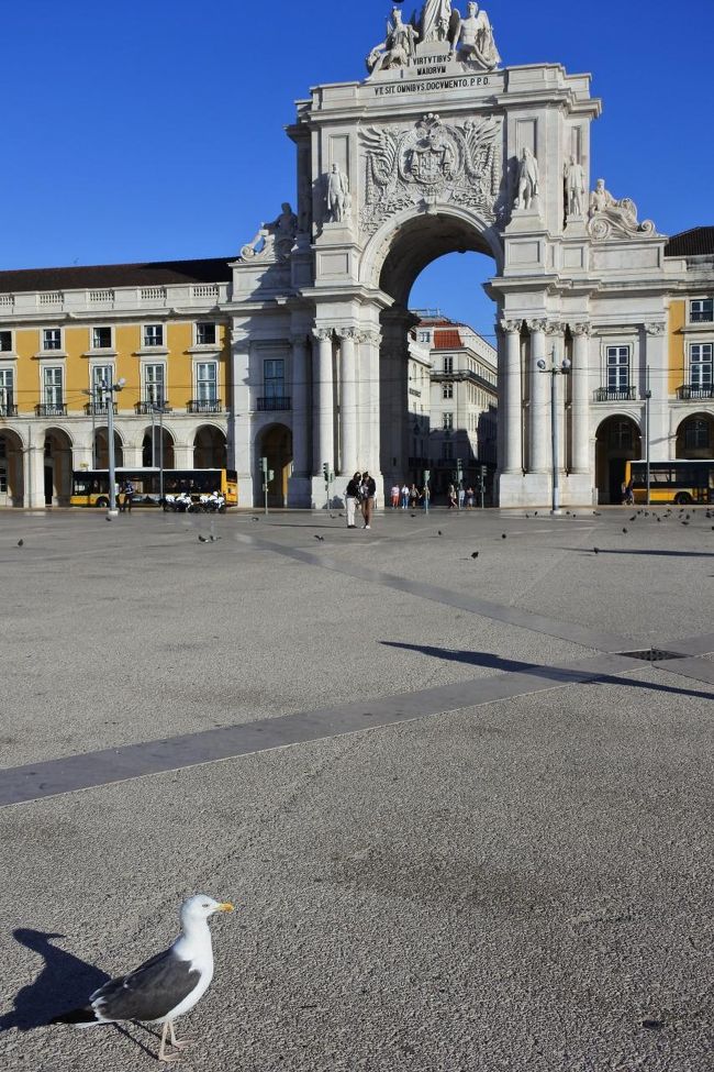 　ポルトガル最終日，飛行機の時間までリスボンの町をぶらぶら街歩き，アウグスタ通りは食事に使えたかもなど，新たな発見が続きます。<br />　コメルシオン広場から勝利のアーチへカモメが導いてくれました。
