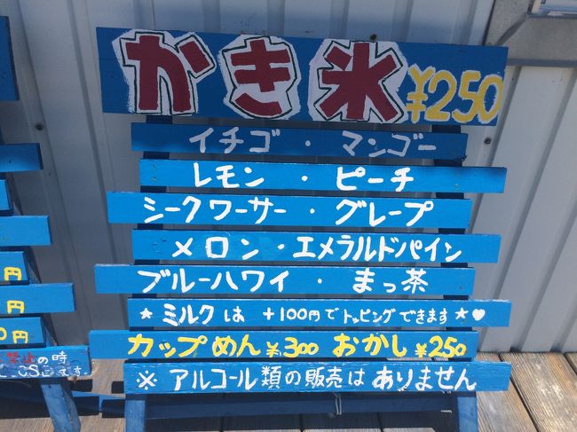 海遊びの後は、かき氷ですよ。<br />娘は、毎日、飽きずに、いちごのかき氷を食べていました。<br />