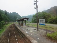 12:15　美作河井駅に着きました。（津山駅から40分）

岡山県最後の駅です。