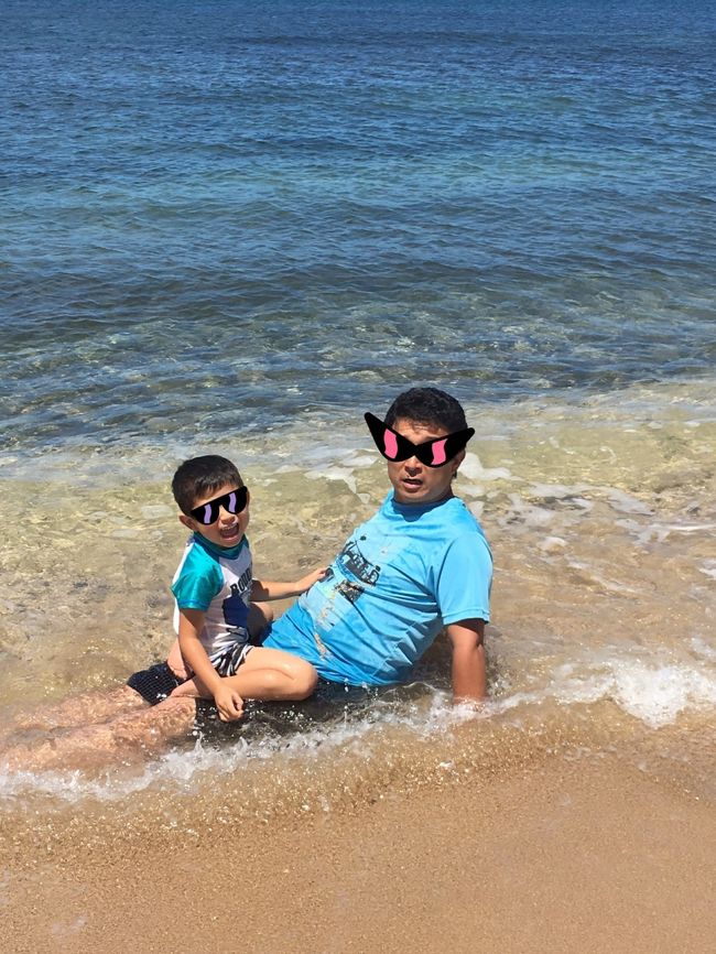 食後は海遊び！！<br /><br />この透明度、キレイです〜〜