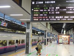 東京駅で駅弁を購入し、6時04分発のやまびこの自由席に乗車。