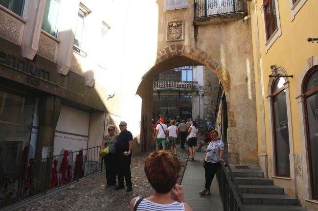 メインストリートからカテドラルへ行くにはこのアルメディーナ門を通って細い坂道を上っていく。<br />他の観光客達は、この門が重要なのか皆写真を撮っていた。
