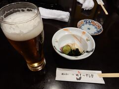 夕食は、仙台駅地下の「すし哲」です。