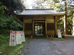 一畑薬師から21km、鰐淵寺。
寺院に着くまでは山道を走る。この山門裏に数台車を停められる。

訪問時は少し早かったが、紅葉の時期になると本堂までの参道はモミジのトンネルになるとのこと。
拝観受付で御朱印を頂ける。