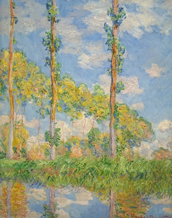 クロード・モネ「陽を浴びるポプラ並木 」<br />