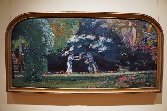 ジョルジュ・デヴァリエール「聖母の訪問」<br />聖書のルカ伝第一章の「訪問」の場面を描いています。モローに師事した画家でもあります。