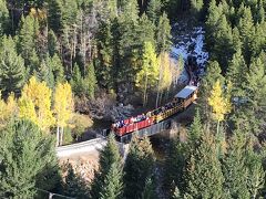 またレストエリアを見つけたので、味をしめて立ち寄ってみました。
眼下にジョージタウン・ループ鉄道が走っていました。これも予想外。
