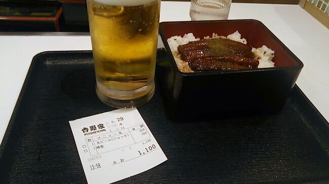 そして何はともあれ<br /><br />吉野屋でウナギ。