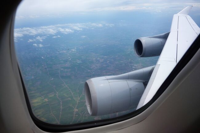 さあ、４発ジェットとともにタイの陸地が