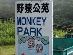 古風な感じの渋温泉から、車一台通るのがやっとという細い山道を登っていくと、野猿公苑駐車場へ。駐車料金\500払って、ここから歩いて山道を登っていく。