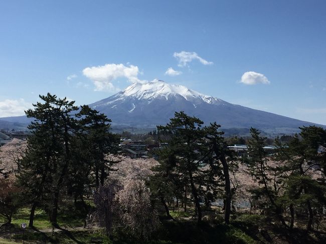 弘前城から見た、岩木山です。<br />富士山に少し似ています。本当に美しい姿です。