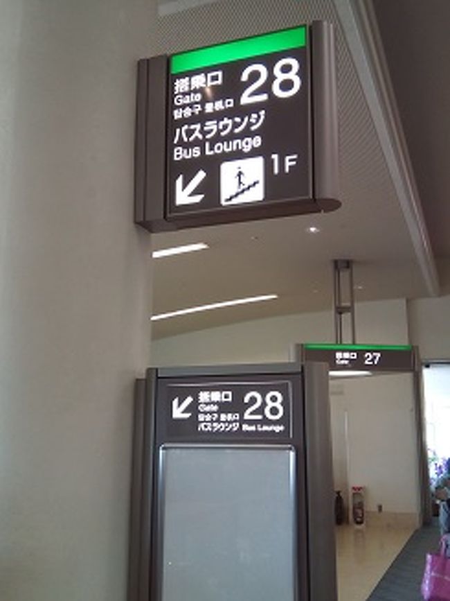 沖縄から石垣行き。<br />沖縄でははじめてのバスラウンジです。一階からの乗車です。<br /><br />おかげさまでお腹の具合もよく快適です。