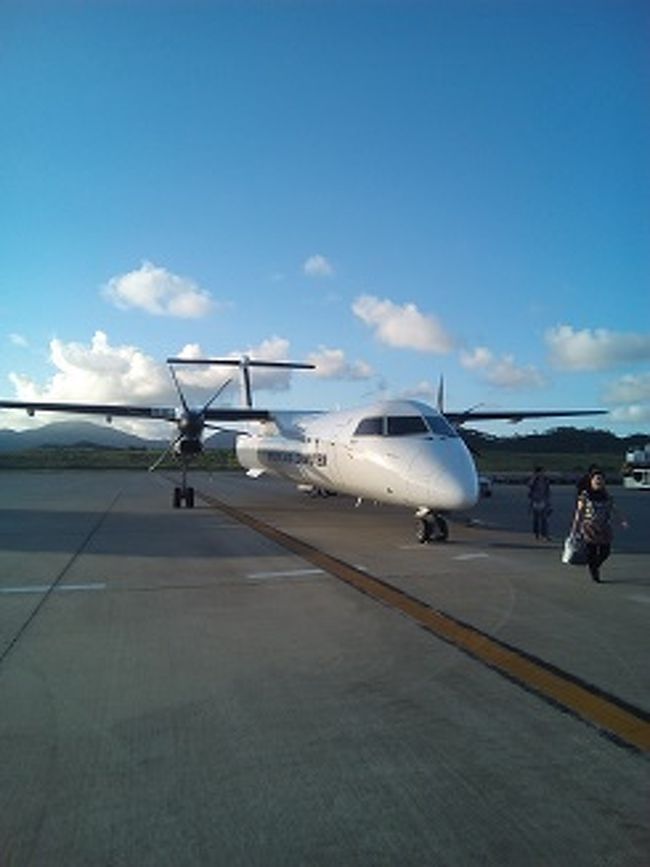 降りたところでまた一枚。<br />なんかプロペラ機っていいですね。