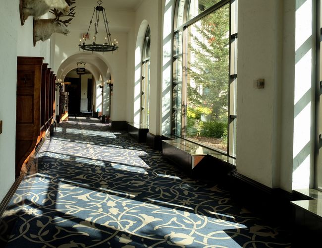 写真を撮ったりして突然の虹の出現に浮かれているとあっという間に集合時間が迫っていました。<br />駐車場までダッシュ！！<br />（の途中で廊下があまりにも美しかったので静止して1枚パチリ）<br />