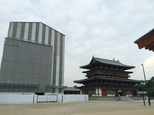 薬師寺に来ました。<br />国宝の東塔は解体修理中でした。