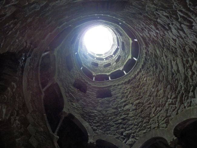 井戸の最下層から上を見るとこんな感じ。<br />実際は上からの光だけが少し差しこんでいて、それ以外は真っ暗です！