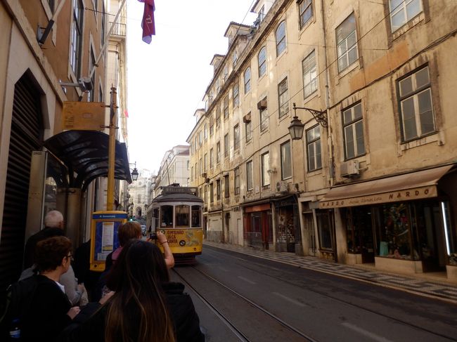 アーチを出てメインストリートに戻ると、ちょうど停留所に待ち望んでいた28番線が！<br />前前前世から君を探してたよ！（泣）<br />こんなレトロ市電に乗るのは実はこの旅初めて！