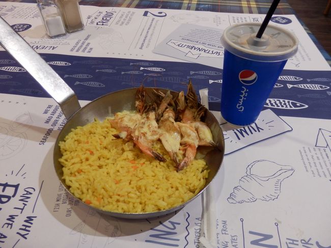 ちなみにドバイ空港ではエミレーツ航空のトランジット時間が4時間以上の場合はミールチケットのサービスがあり、写真の食事がタダで食べられます！（ほかにバーガーキングとかも選べます）。さすが世界のエミレーツ！夜中でお腹が空いてきた時間に使用させてもらい、本当に助かりました！